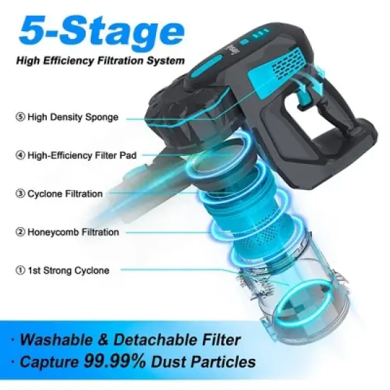 INSE V770 Cordless Vacuum Cleaner 12KPA Suction Power for Harwood Floor Cleaning image {2}