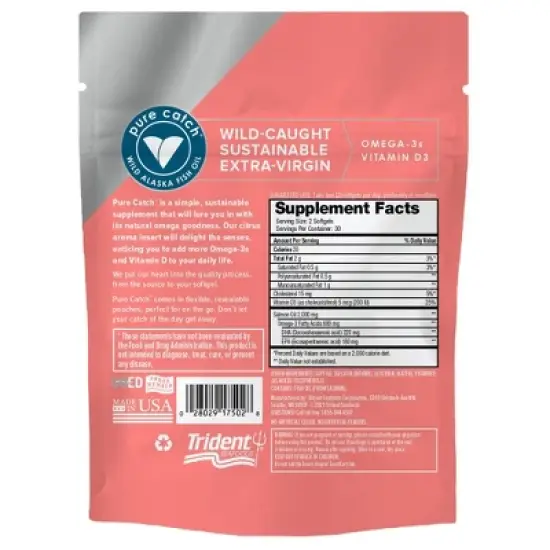 Trident Pure Catch Wild Alaska Salmon Oil Softgels - 60ct image {3}