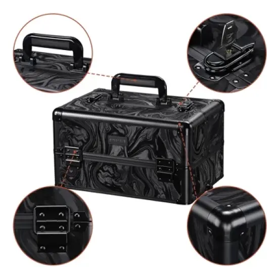 Byootique 4in1 Rolling Makeup Train Case Cosmetic Organizer Wheel image {5}