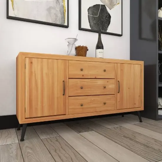 Modern Wood Sideboard Buffet Light Brown - Olivia & May image {8}