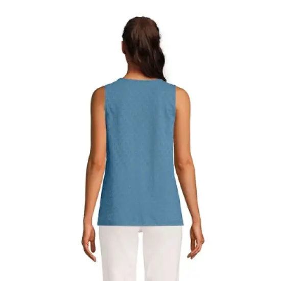 Lands' End Women's Knit Eyelet Tank image {1}