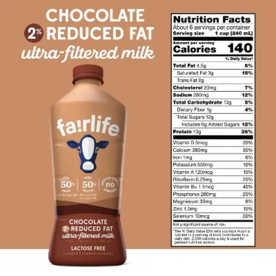 Fairlife Lactose-Free 2% Chocolate Milk - 52 fl oz image {8}