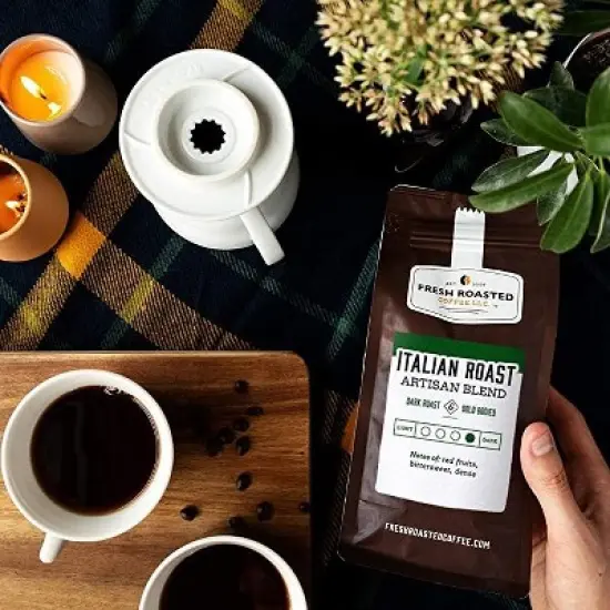 Fresh Roasted Coffee, Italian Roast Espresso Blend, Ground Coffee image {3}