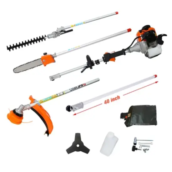 Multi-Functional Trimming Tool With String Trimmer Brush Cutter Pole Saw Full Crank Shaft Design 56CC 2-Cycle Garden Tool image {6}