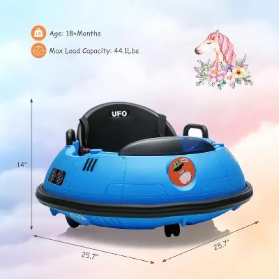 12V Ride-On Bumper Car for Toddlers, Electric Kids Car with Remote Control, Safety Belt, Music, Flashing Lights, 360&iexcl;&atilde; Spin image {3}