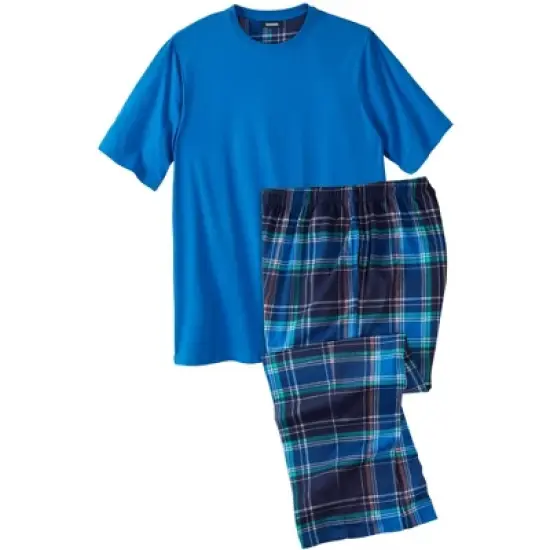 KingSize Men's Big & Tall Jersey Knit Plaid Pajama Set image {9}