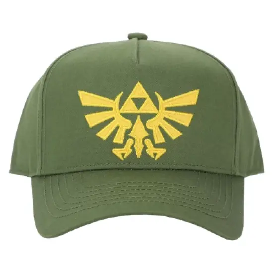 The Legend of Zelda Embroidered Hyrule Kingdom Logo Green Adjustable Baseball Hat image {1}