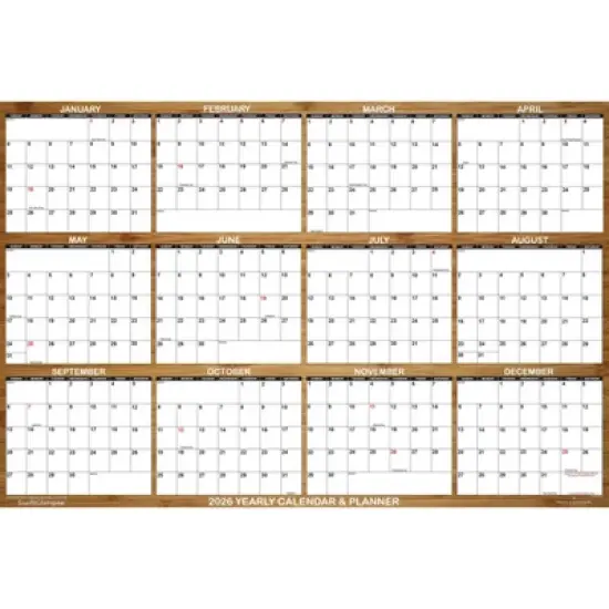 SwiftGlimpse 24"x36" 2026 Wall Calendar Wood image {5}