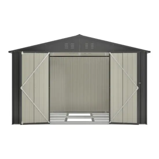 Outdoor Garden Aluminium Frame Tools Storage Shed,Backyard Pet Room,Metal Garbage Room with Lockable Door and Floor Frame-Coolbibila image {5}