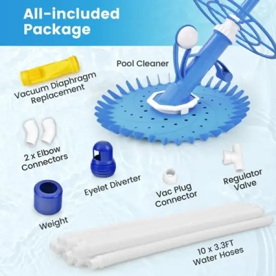 Costway Upgraded Automatic Pool Cleaner Swimming Pool Vacuum Sweeper with10 Extension Hose image {6}