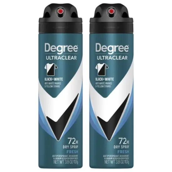 Degree Ultraclear Black + White 72 Hour Antiperspirant & Deodorant Spray Fresh Scent - 3.8oz/2ct image {7}