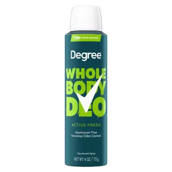 Degree 72H Odor Protection Whole Body Deodorant Spray for Men Active Fresh - Aluminum Free 4oz image {8}