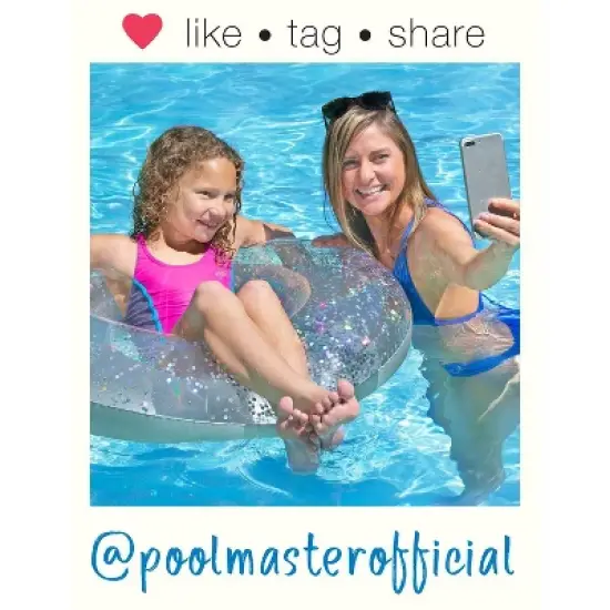 Poolmaster 36" Silver Glitter Swimming Pool Float Tube image {3}