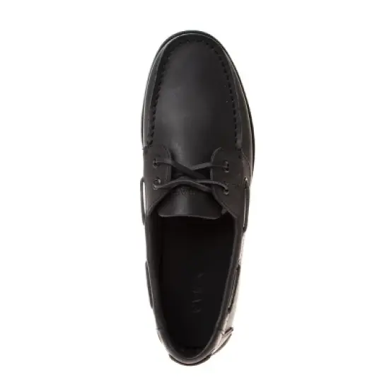 Sail Men's Premium Wide Width Full Leather Boat Shoes | Handsewn Construction | Rawhide Lacing System for Easy Slip-On Fit | Full Leather /Cushioned image {5}