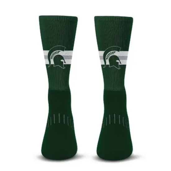 NCAA Michigan State Spartans Streak Team Color Crew Socks - L image {1}