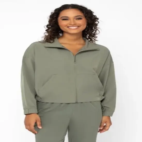 90 Degree By Reflex Womens Citylite Full Zip Jacket with Front Pockets and Side Bungee Cords image {7}