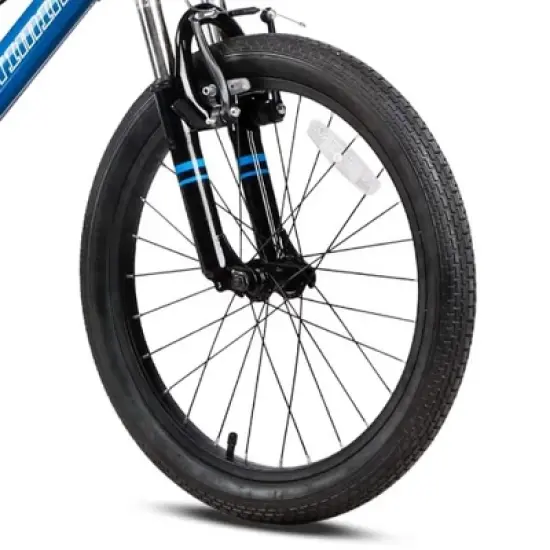 Petimini BP1002YH-2 Cyclone 20 Inch Kids Mountain Bike with Step Over High-TEN Steel Frame and 6 Speed Drivetrain for 5-9 Year Olds, Blue image {3}