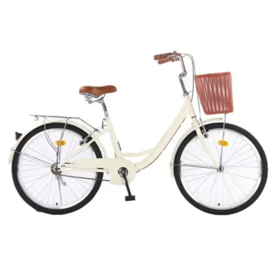 24 & 26 Inch Beach Cruiser Bike for Women, Womens Bike with Basket 1 Speed, Step Through Bikes image {7}
