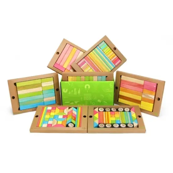 Tegu Magnetic Wooden Blocks, 240-Piece Classroom Kit, Tints image {2}