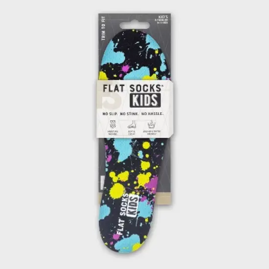 Kids' FLAT SOCKS No Show Cushioned Socks - One Size Fits Most Paint Splatter: Trim to Size, Foot Odor Control image {4}