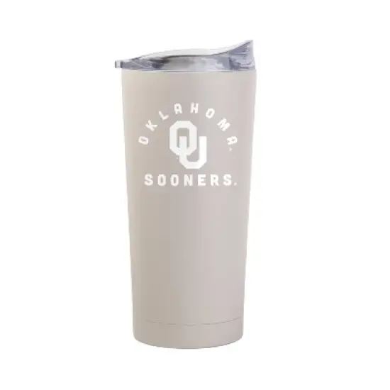 NCAA Oklahoma Sooners Sand Powder Coat Tumbler - 20oz: Stainless Steel Insulated Drinkware image {1}
