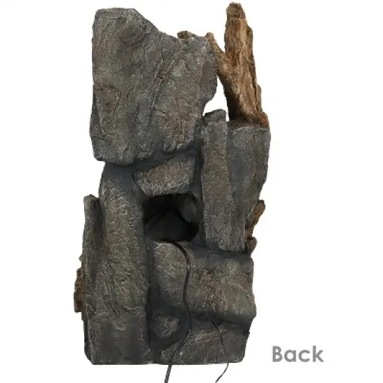 Sunnydaze 35"H Electric Polyresin Cascading Mountainside Outdoor Water Fountain with LED Lights image {7}
