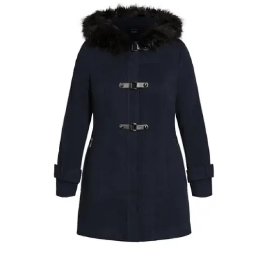 Women's Plus Size Wonderwall Coat - navy | CITY CHIC image {2}