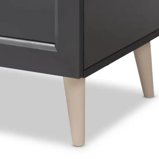 Jonas Oak Finished Kitchen Cabinet Gray/Brown - Baxton Studio image {9}