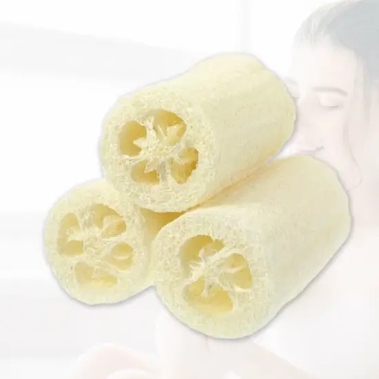 Unique Bargains Natural Shower Loofah Sponge Beige 3.94" 3 Pcs image {2}