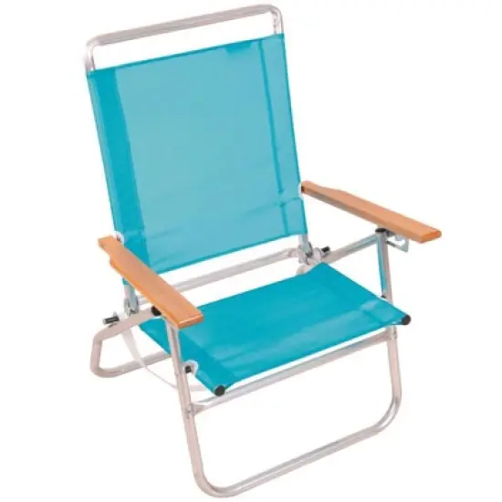 Rio 3-Position Blue Beach Folding Chair image {1}