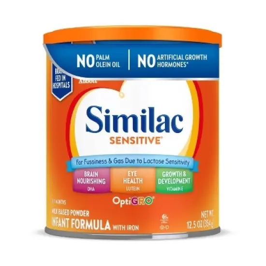 Similac Sensitive For Fussiness and Gas Powder Infant Formula - 12.5oz image {2}