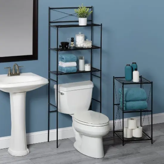 3 Shelf Floor Stand Matte Black - Zenna Home image {2}