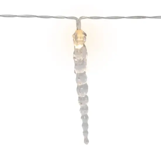 Northlight Icicle String Christmas Light Set - Warm White - 4.5' Clear Wire - 10ct image {5}