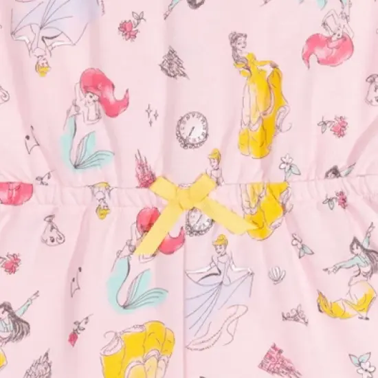 Disney Princess Mulan Belle Ariel Cinderella Sleeveless Romper Pink image {5}