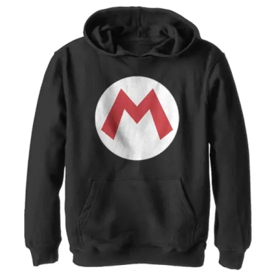 Boy's Nintendo Mario Circle Icon Pull Over Hoodie image {2}