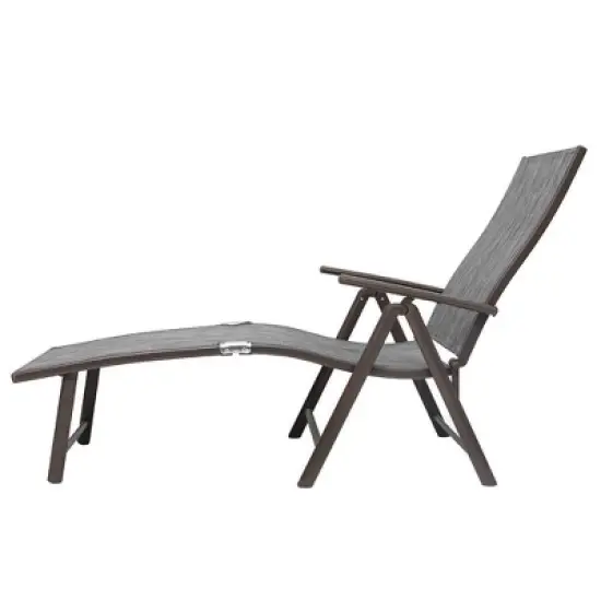 2pc Outdoor Aluminum Adjustable Chaise Lounges - Crestlive Products image {4}