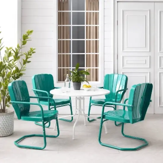 Ridgeland 5pc Outdoor Dining Set - Turquoise - Crosley image {6}