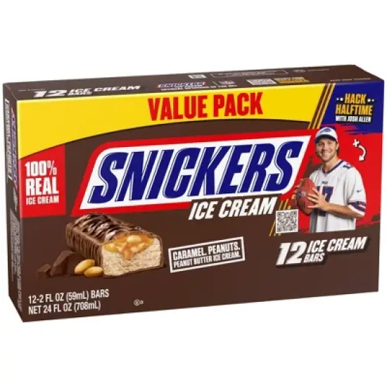 Snickers Ice Cream Chocolate Caramel Peanut Butter Ice Cream Bars - 24 fl oz/12ct image {5}