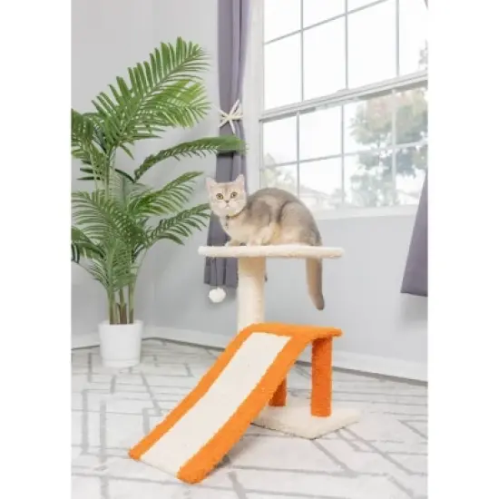 Armarkat 2-Level Platform Real Wood Cat Scratcher with Sisal Carpet Ramp image {3}