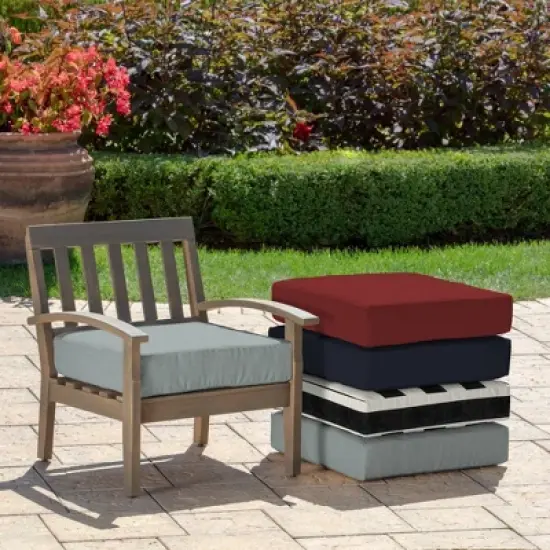 Arden Selections 24" x 24" Outdoor Deep Seat Cushion Stone Gray Leala image {3}