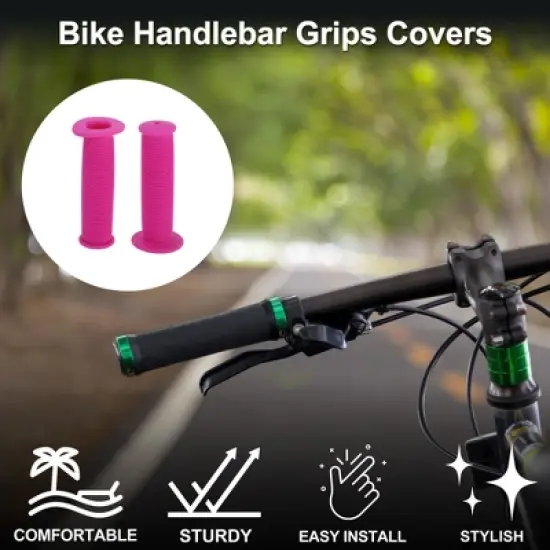 Unique Bargains Bike Handlebar Grips Covers 4.33" Pink 1 Pair image {1}