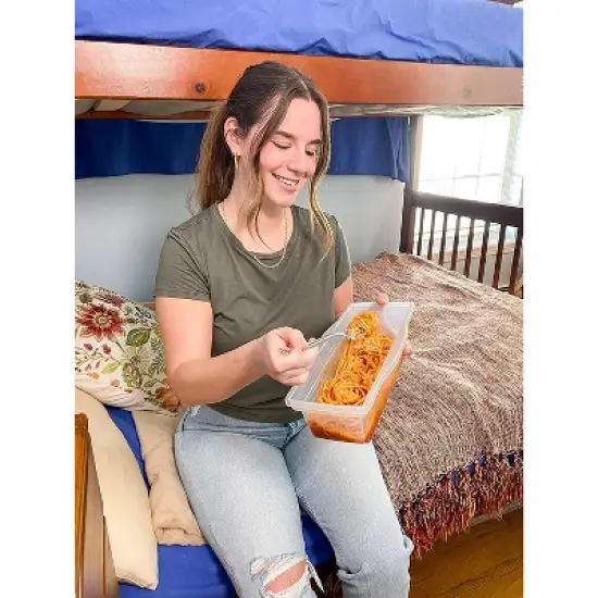 The Original Fasta Pasta Microwave Cooker w Lid & Built-in Strainer- No More Waiting for Water to Boil, Al Dente Pasta Every time- Patented Design image {4}