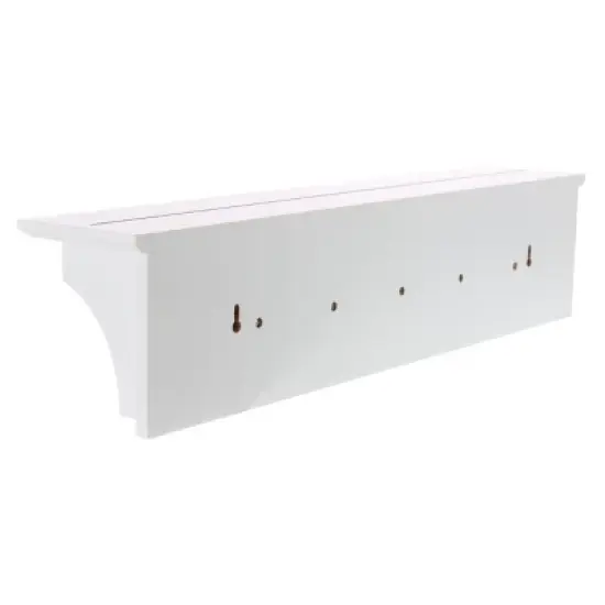 Foster Wall Shelf with Pegs - White image {1}