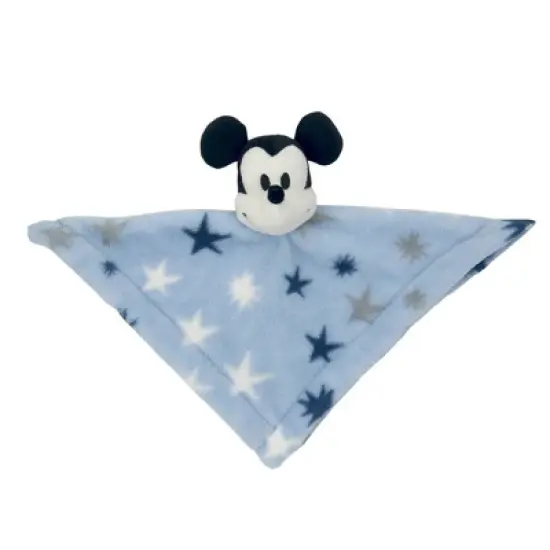 Lambs & Ivy Disney Baby Mickey Mouse Plush Security Blanket - Blue image {2}