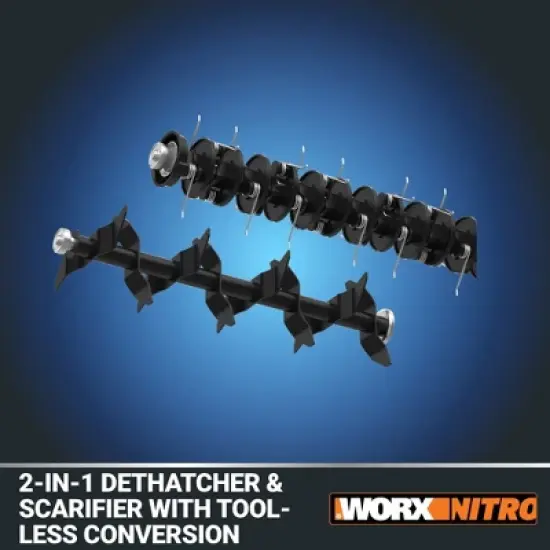 Worx Nitro WG855 40V Power Share Brushless 14&rdquo; Cordless Dethatcher (Batteries & Charger Included) image {3}