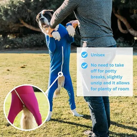Shed Defender Original Dog Onesie - Contains Shedding, Reduces Anxiety, Post-Surgery Recovery Suit image {2}