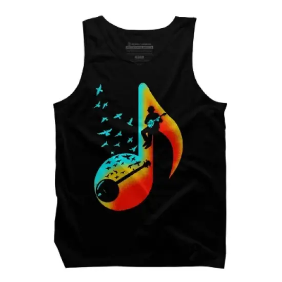Men's Design By Humans Music Banjo Player By Barmalizer Tank Top image {2}