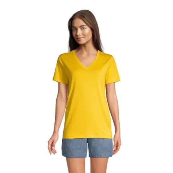 Lands' End Women's Relaxed Supima Cotton Short Sleeve V-Neck T-Shirt image {8}