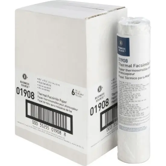 Business Source Fax Paper 1/2" Core "H" Sensitivity 8-1/2"x98' WE 01908 image {1}