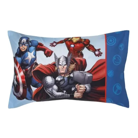 Marvel Avengers Fight the Foes Blue, Red, Green Hulk, Iron Man, Thor, Captain America 4 Piece Toddler Bed Set image {4}